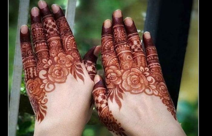 Stunning Mehndi design right hand back side