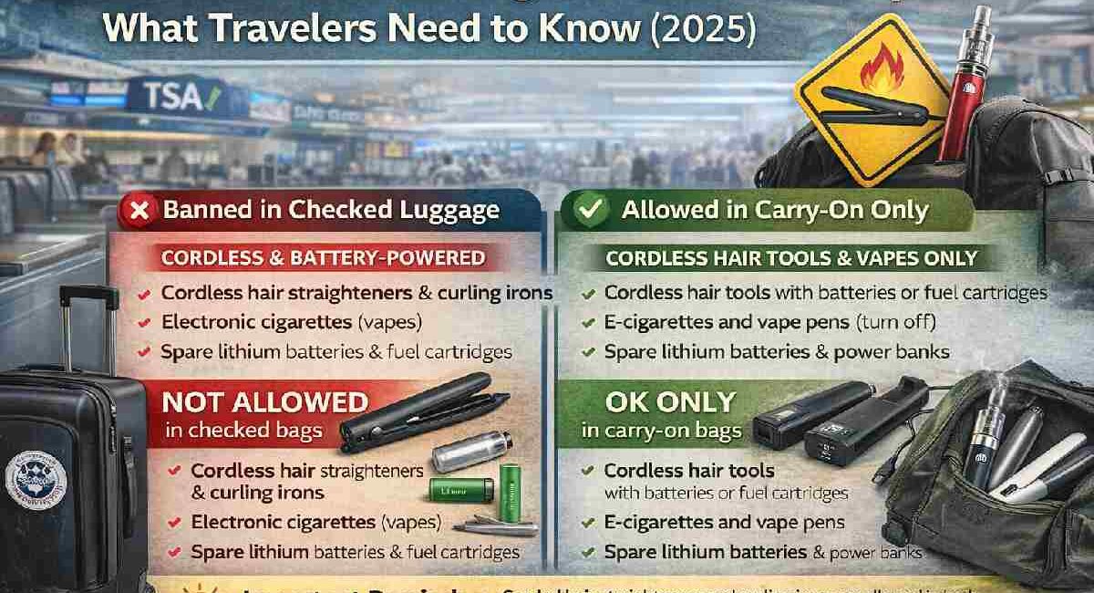 TSA Bans Hair Straighteners and Vapes: Complete Travel Guide (2025)