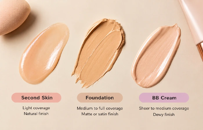 Comparison of second skin makeup,